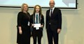 Clydebank High School Principal teacher, Lynne Allison with pupil and DFM John Swinney at SCQFP conference 2018