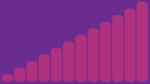An image with a purple background featured 12 pink bars gradually ascending, to indicate the different SCQF levels